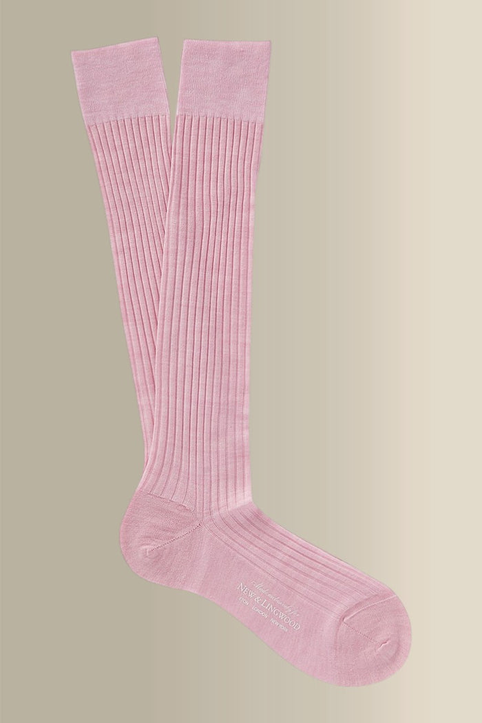 Pink Long Lightweight Wool Socks