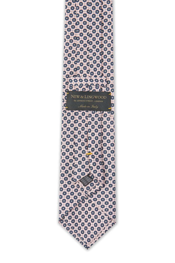Pink Micro Floral Print Silk Tie