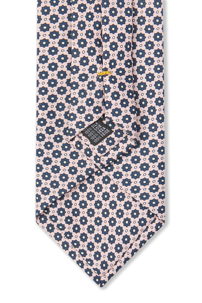 Pink Micro Floral Print Silk Tie