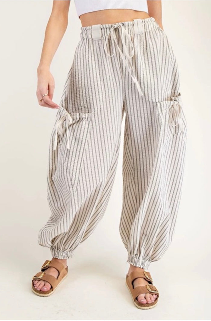 PinStripe Pants with Bow Detail
