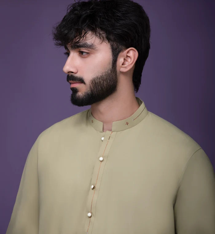 Pistachio IronEZ Kurta pyjama with details