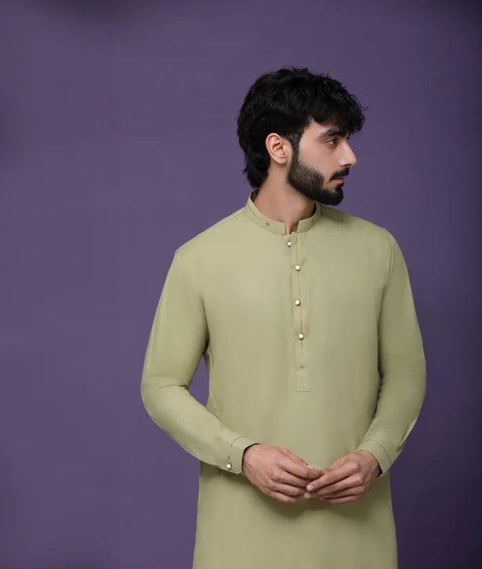 Pistachio IronEZ Kurta pyjama with details