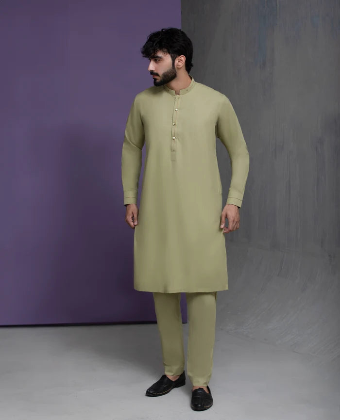 Pistachio IronEZ Kurta pyjama with details