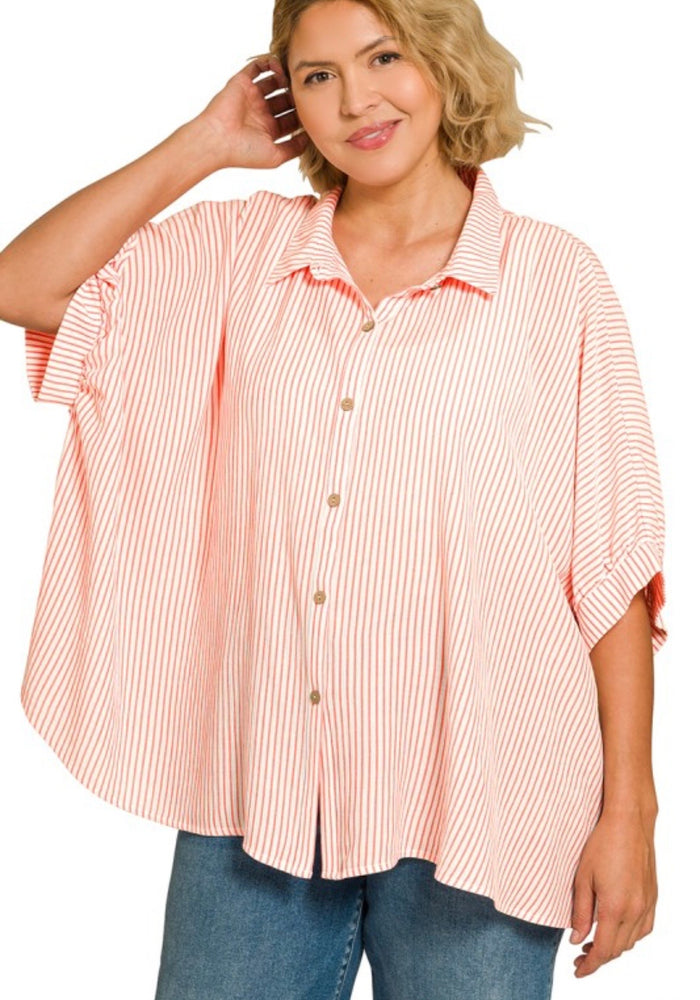 Plus Boxy Button Top