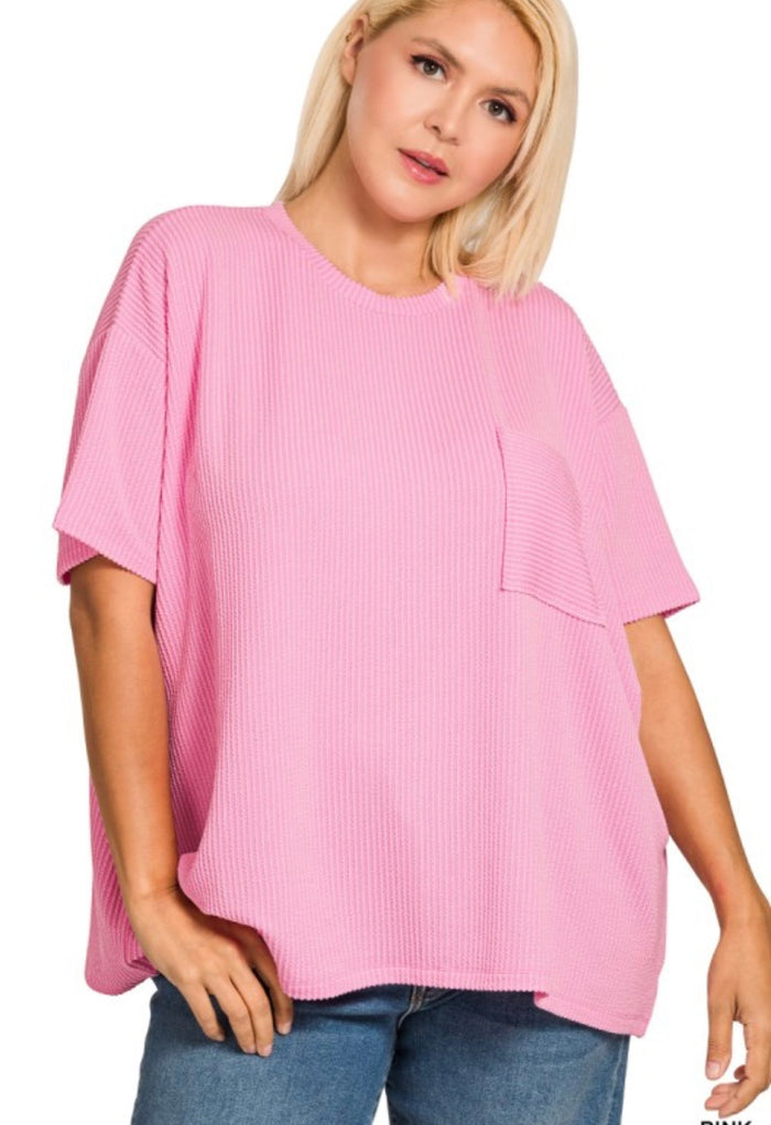 Plus Ribbed Pocket Tee