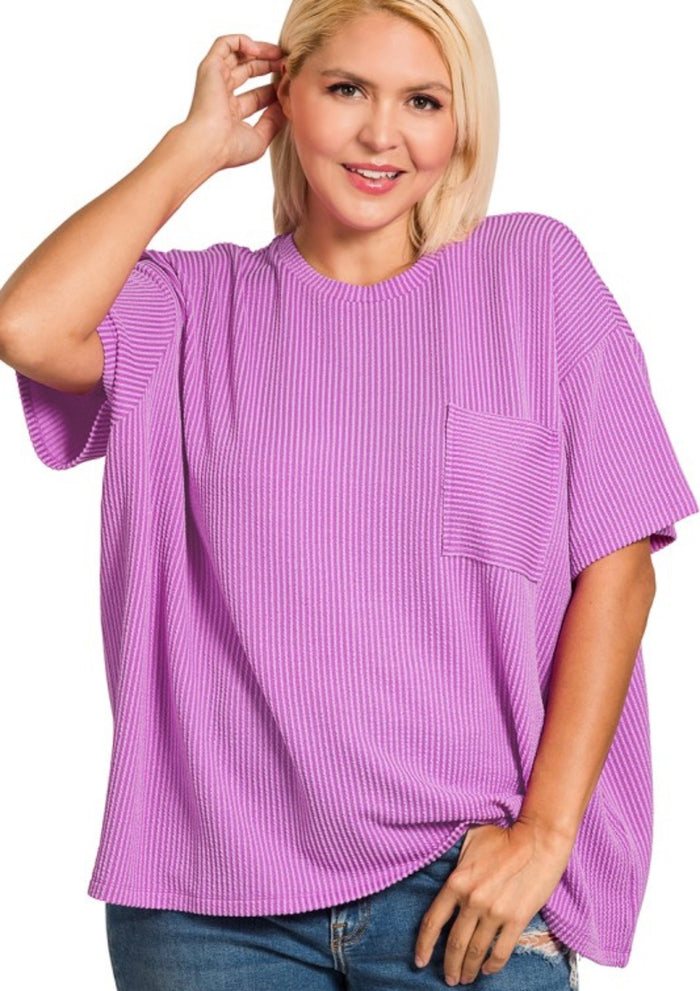 Plus Ribbed Pocket Tee