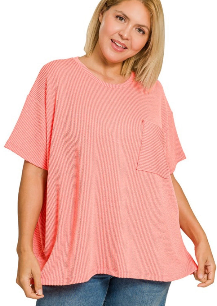 Plus Ribbed Pocket Tee