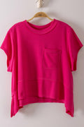 Plus Waffle Knit Pocket Top