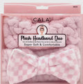 Plush Pink & White Checkered Headband