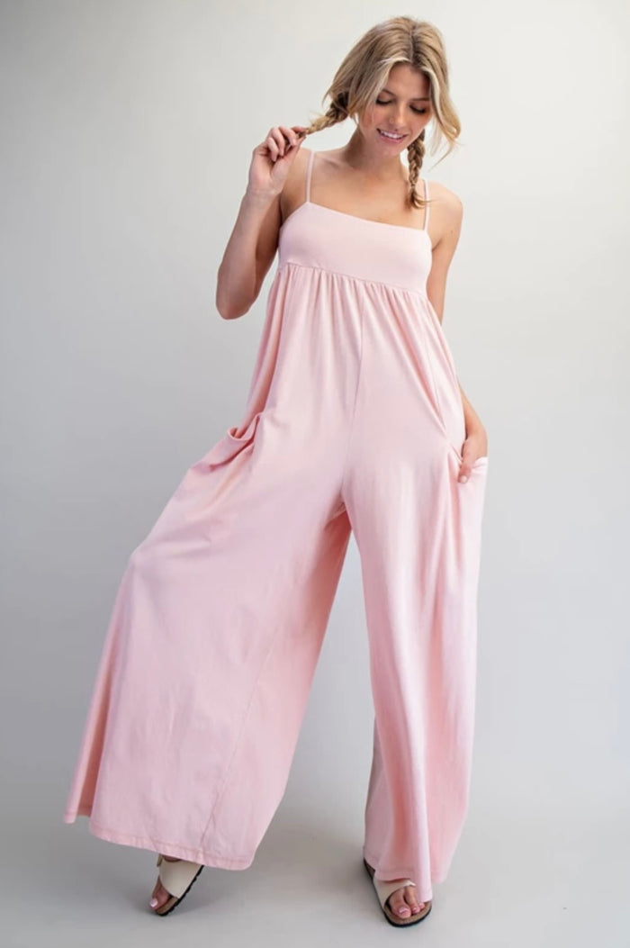 Powder Pink Wide Leg Jumpsuit