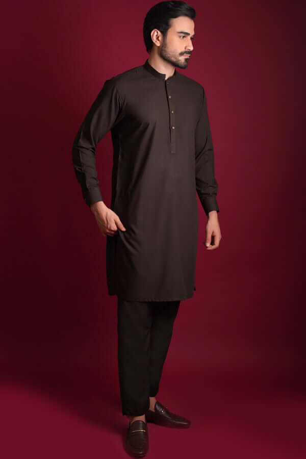 Premium IronEZ Deep Chocolate Brown Kurta/Pyjama