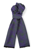 Purple & Green Peacock Wool & Silk Pashmina