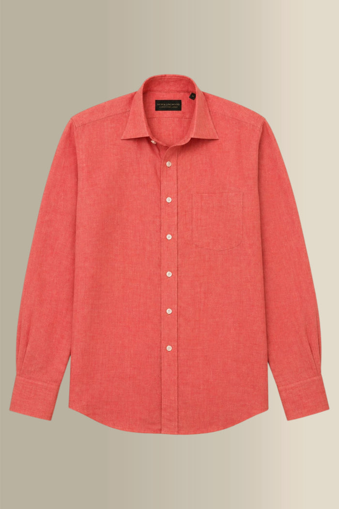 Raspberry Linen Salcombe Shirt