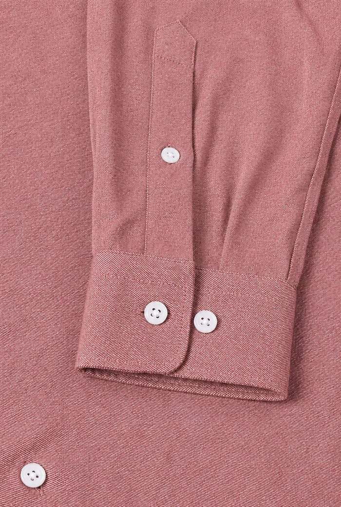 Red Cutaway Collar Standard Fit Flannel Shirt