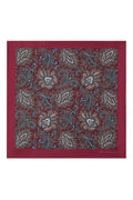 Red Floral Paisley Silk Pocket Square