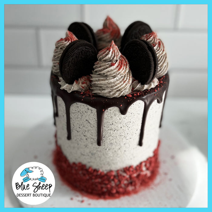 red velvet and oreo birthday cake