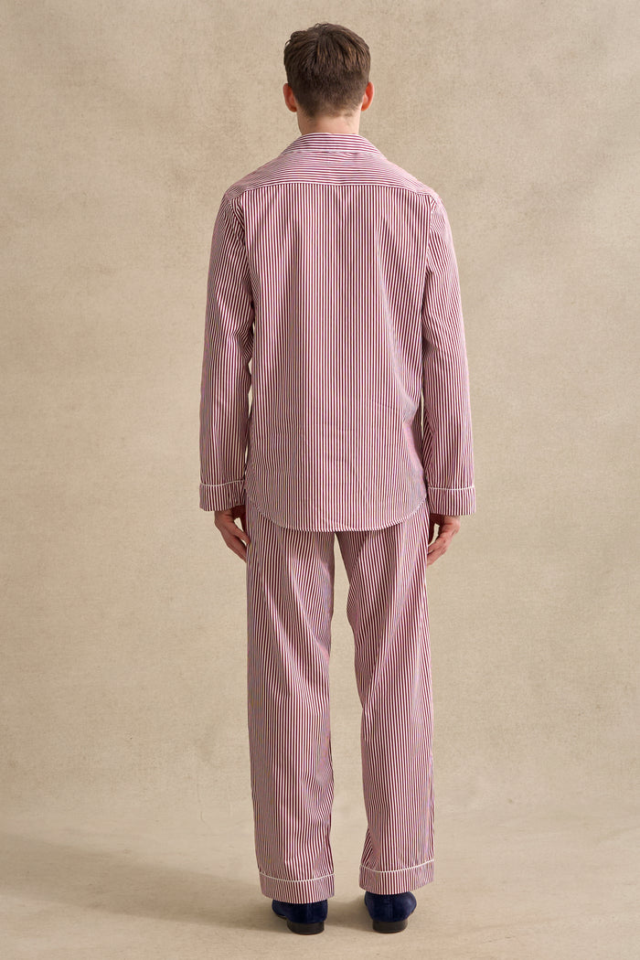 Red & White Bengal Stripe Cotton Pyjama Set