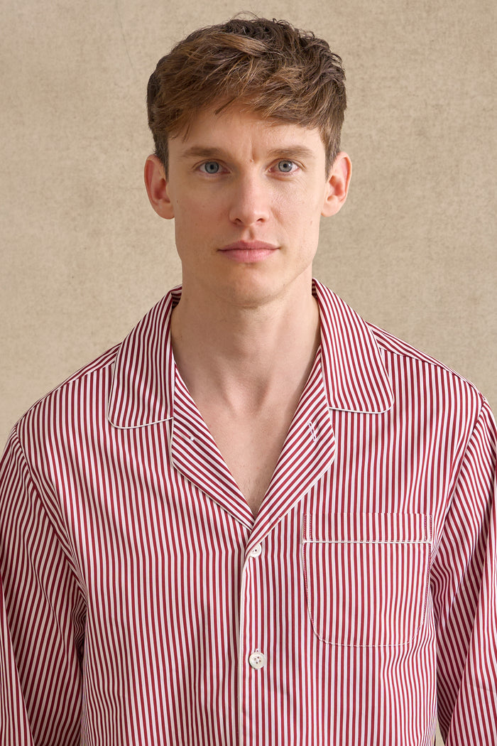 Red & White Bengal Stripe Cotton Pyjama Set