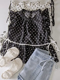 Romantic Polka Dot Ruffle Blouse