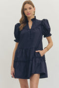Ruff & Puff Navy Dress
