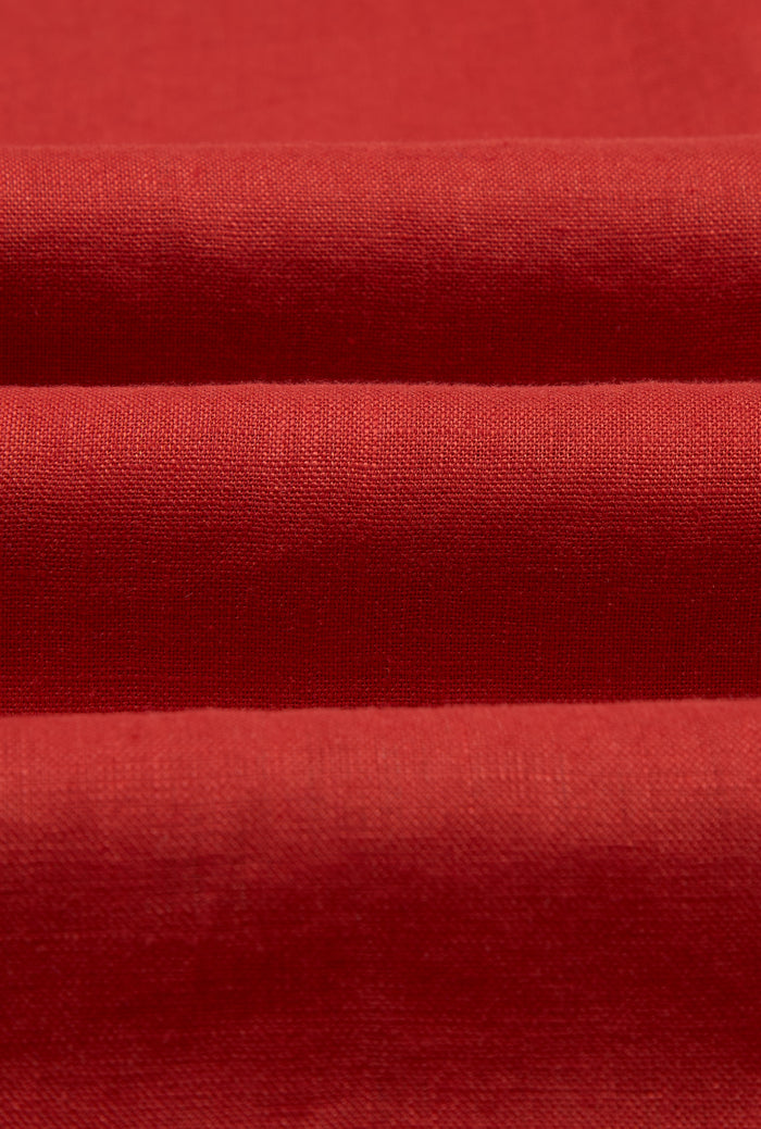Rust Cutaway Collar Standard Fit Single Cuff Linen Shirt