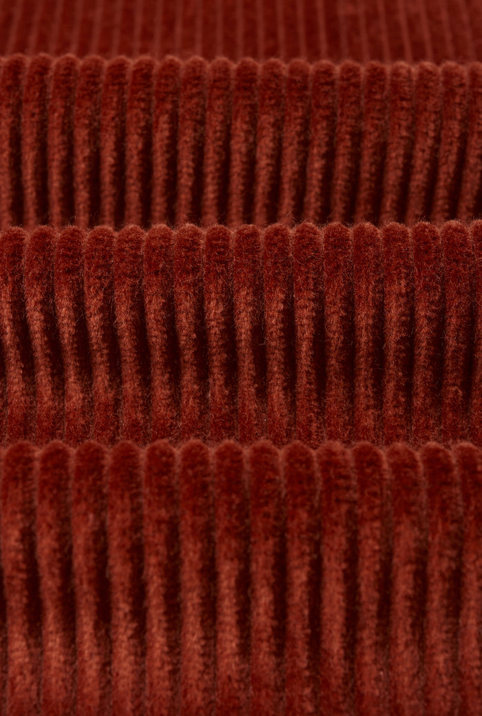 Rust Flat Front 5 Wale Corduroy Trousers