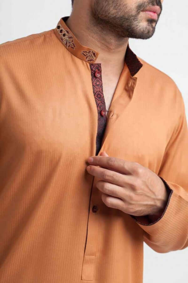 Rustic Lined Fusion Cotton Kurta