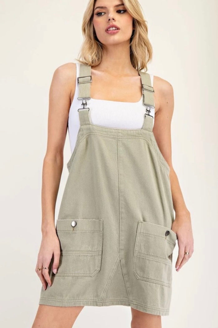 Sage Overall Mini Dress
