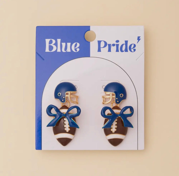 School Pride Enamel Helmet Stud Earrings