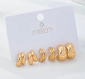 Sculptural Gold Earring Set