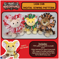 SEWING PATTERN - Lion Cub Plush with Fabric Wreath Mane
