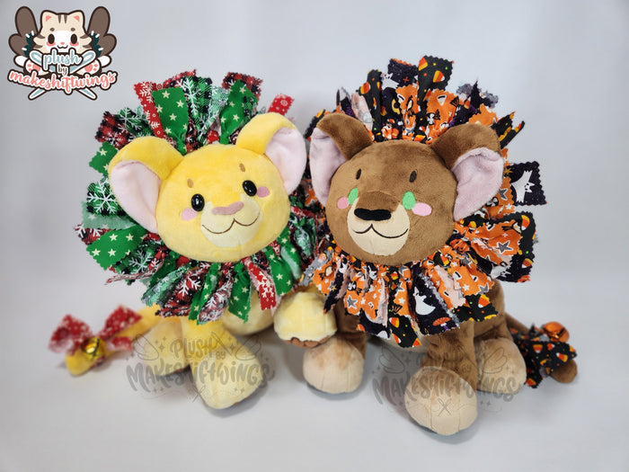 SEWING PATTERN - Lion Cub Plush with Fabric Wreath Mane