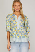 Shell & Stripe Contrast Blouse