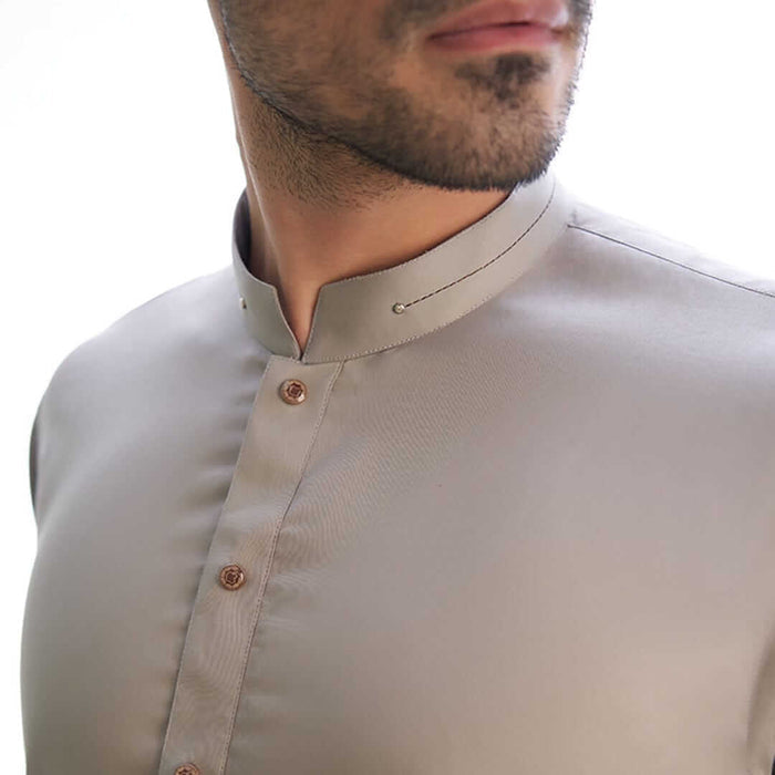 Silver Grey Men  Cotton-fitted Kura taouser