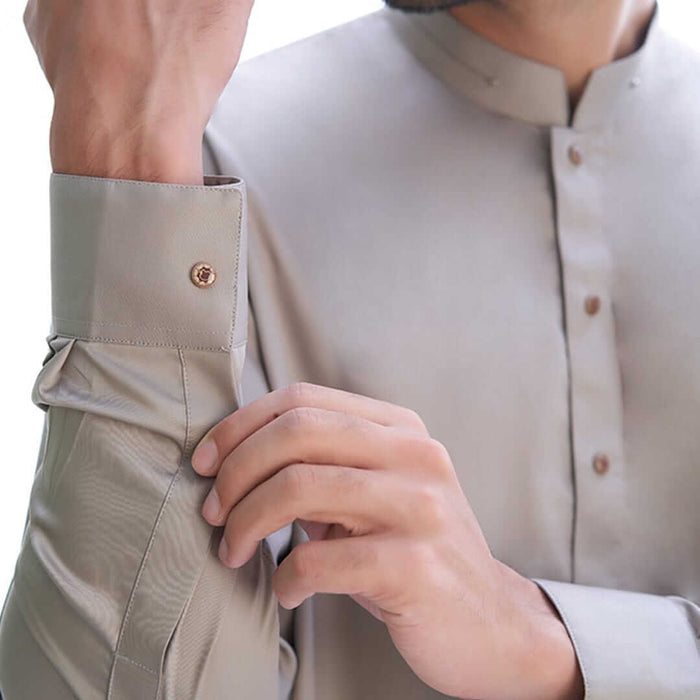 Silver Grey Men  Cotton-fitted Kura taouser