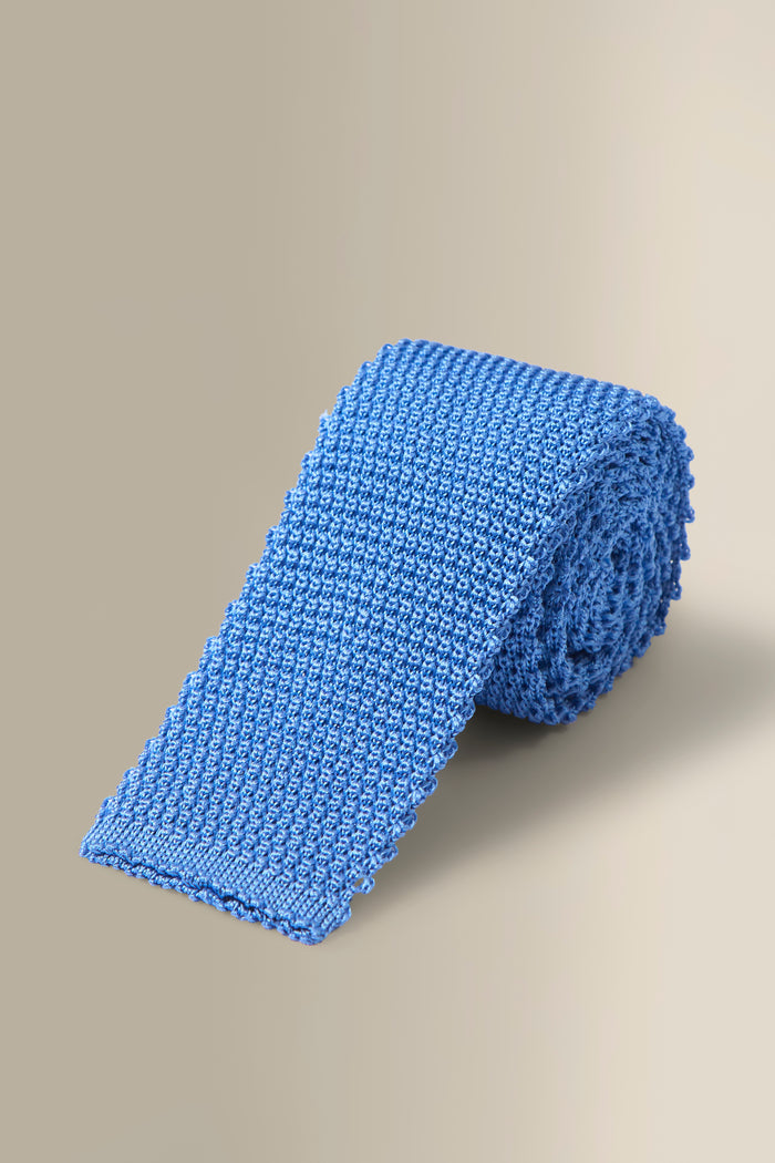 Sky Knitted Silk Tie