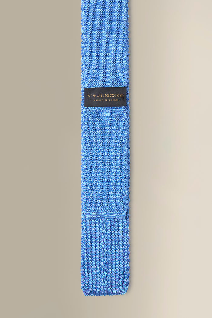 Sky Knitted Silk Tie