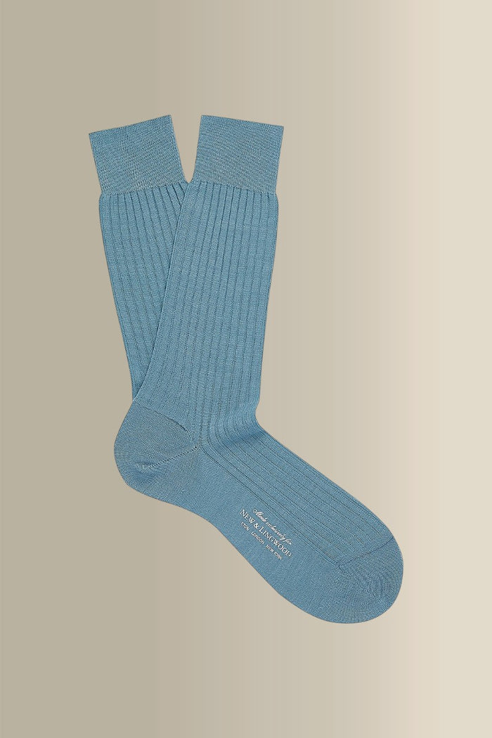 Sky Mid Calf Lightweight Wool Socks