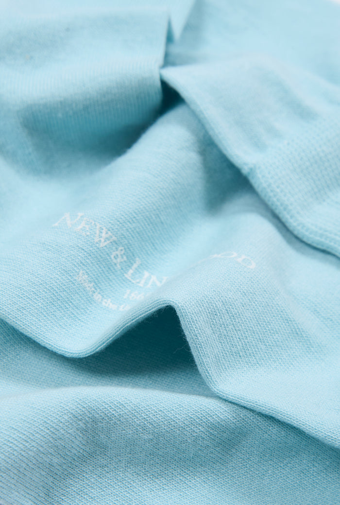 Sky & Yellow Heel Toe Mid Calf Cotton Socks