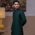 Arsalan Iqbal Emerald Green Embroidered Kurta Pyjama for Men