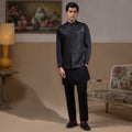 Sooch'2026 - Jet Black Mirror Sequin Waistcoat with Kurta & Pyjama Set