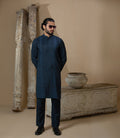 Arsalan Iqbal Teal Blue Textured Kurta Pyjama for Men