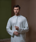 Sooch'2026 - Off-White & Mint Green Sequined Chikankari Kurta & Pyjama