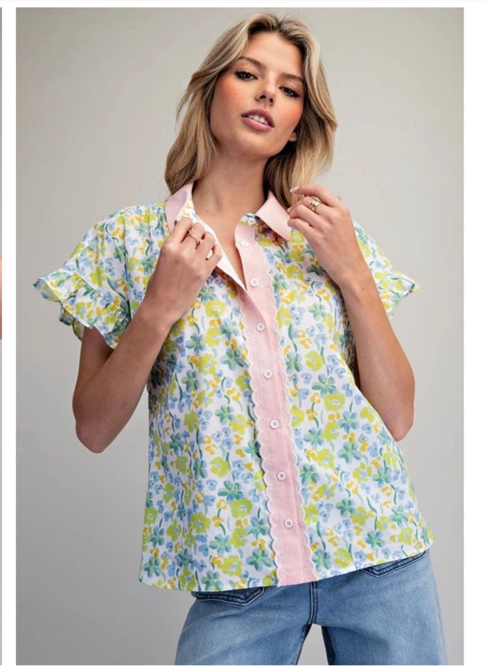 Spring Button Down Blouse