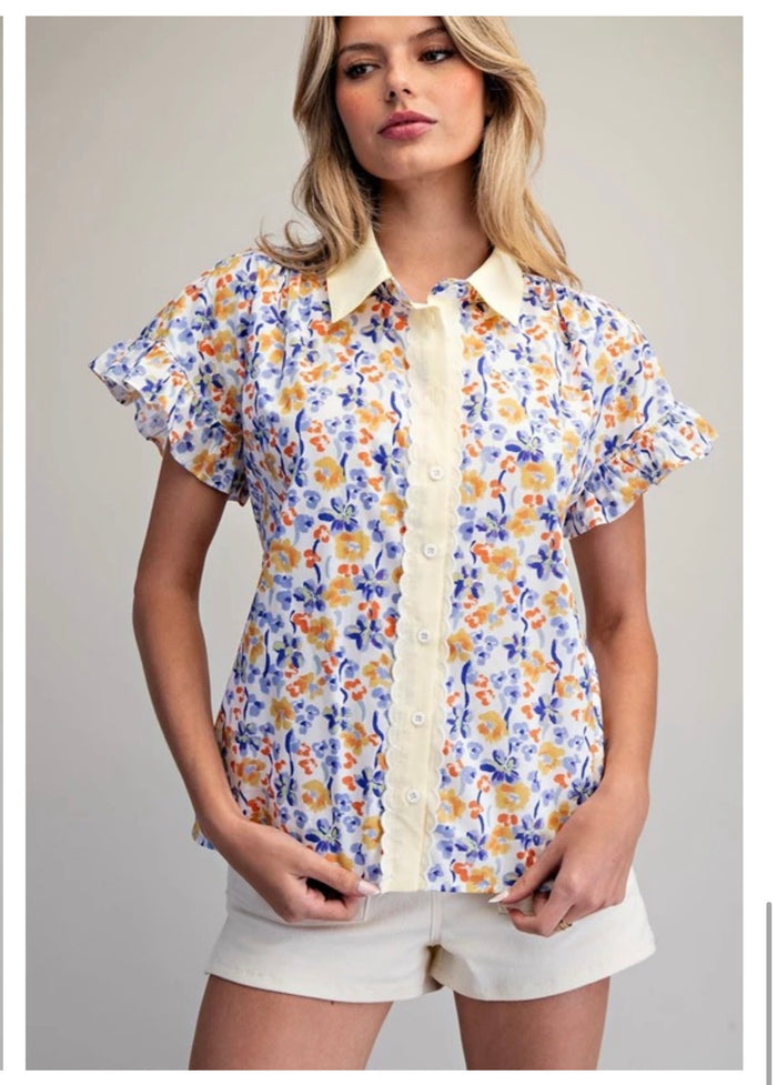 Spring Button Down Blouse