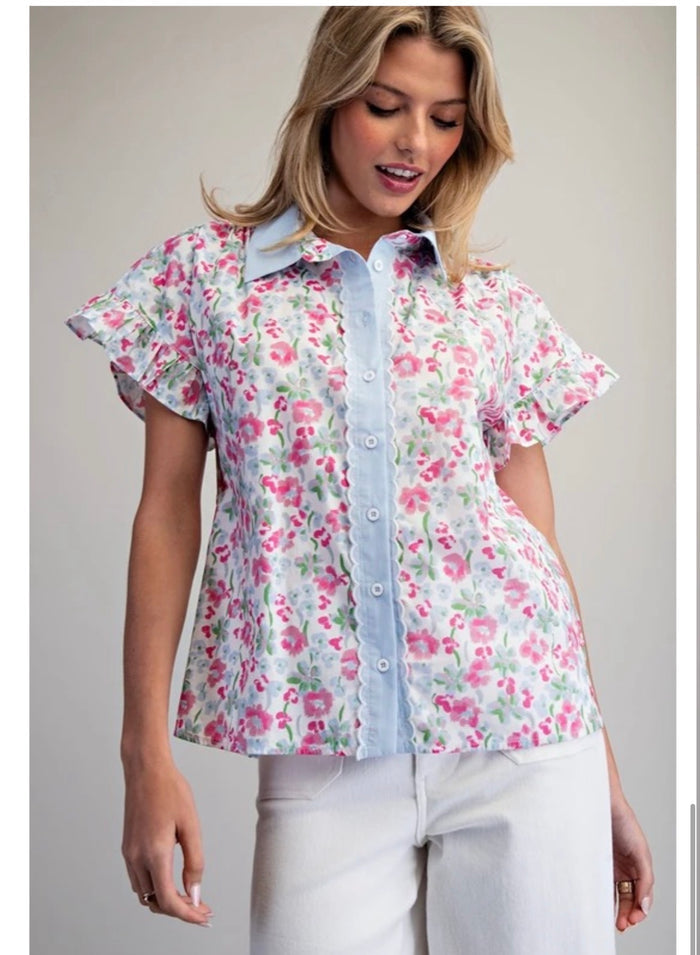 Spring Button Down Blouse