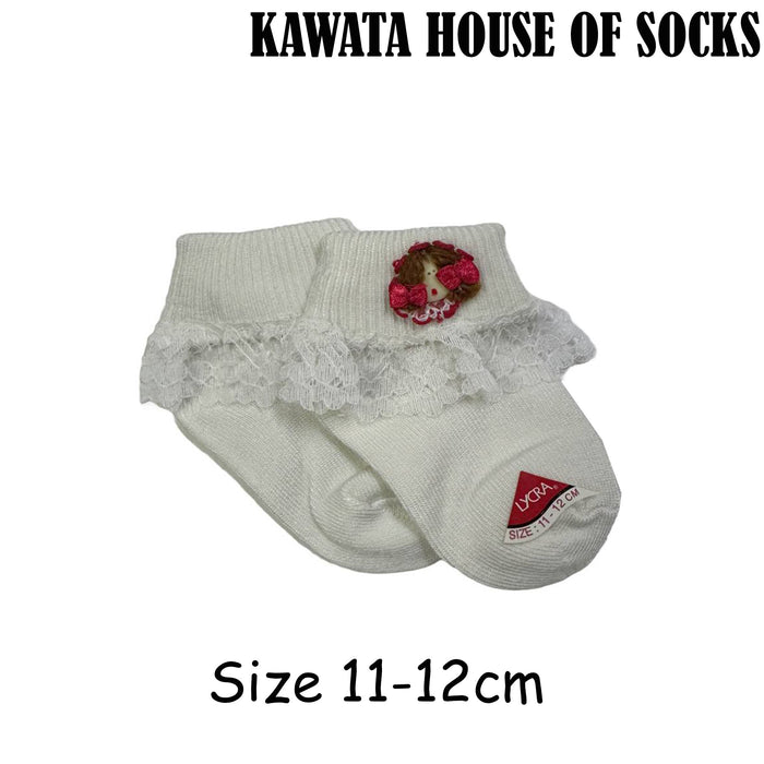 Stock Clearance 4 Pairs Baby Lace Socks Age 6 months to 12 months Size 11-12cm