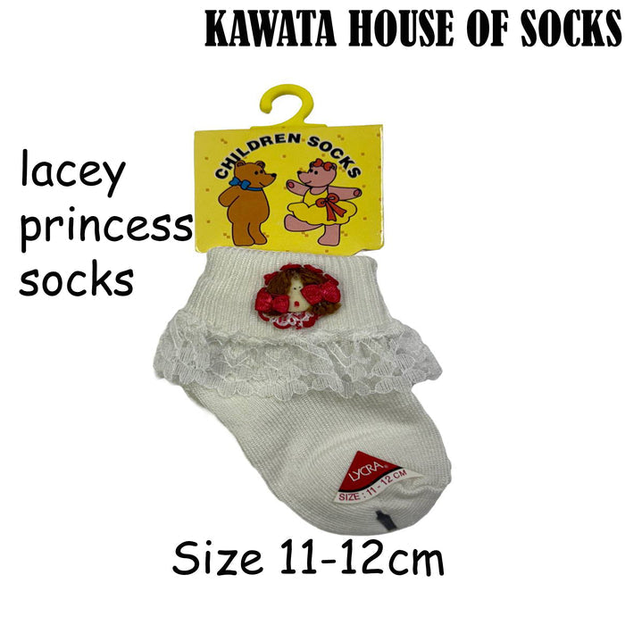 Stock Clearance 4 Pairs Baby Lace Socks Age 6 months to 12 months Size 11-12cm
