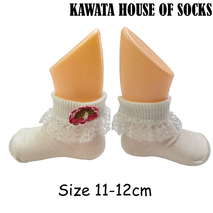 Stock Clearance 4 Pairs Baby Lace Socks Age 6 months to 12 months Size 11-12cm