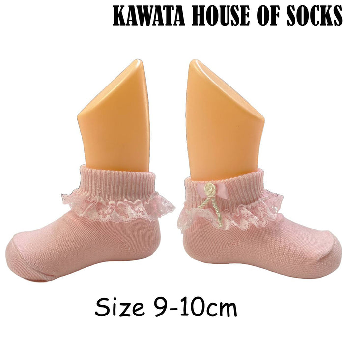 Stock Clearance 5 Pairs Baby Ribbon Lace Socks Age 3-8 months old Size 9-10cm